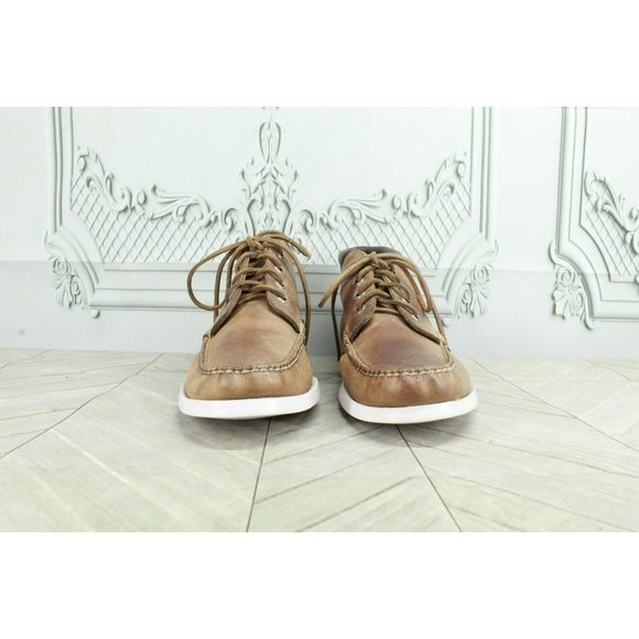 LL Bean Brown Leather Lace Up High Top Casual Oxford Shoes Size 10.5 D - Picture 4 of 9